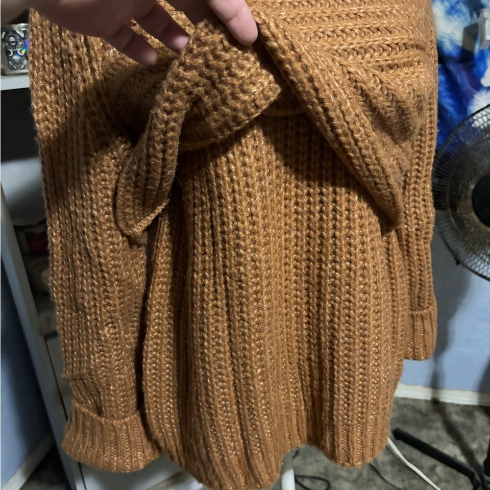 Mason Camel turtle Neck Sweater knit designer large #cottage core #knit - Picture 7 of 14